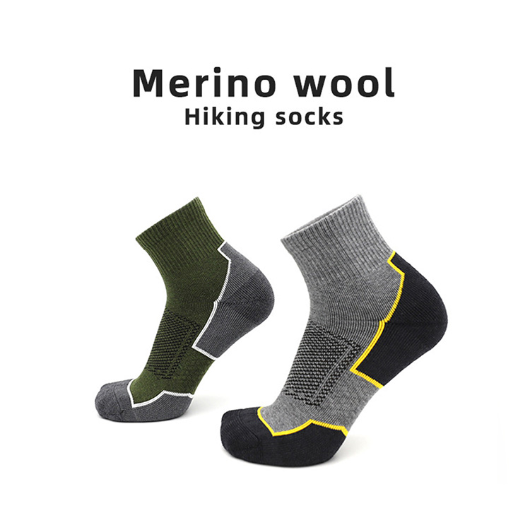 50% Merino Wool Quarter Socks | Terry Sole, Warm, OEM Factory