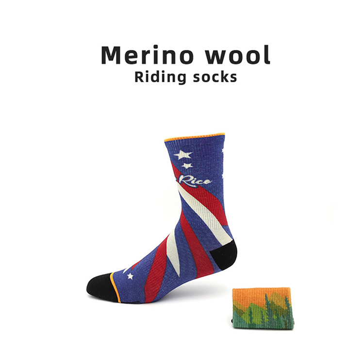 Printed Merino Wool Riding Socks | Custom Design, OEM Factory