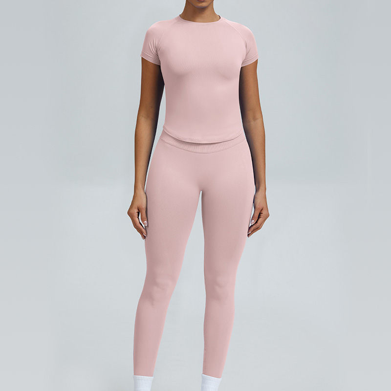 Custom Women's Activewear Set | Seamless T-Shirt + Leggings, OEM