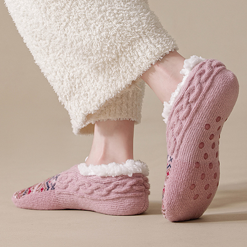 Women's Fleece Lined Floor Socks | Cable Knit, Gripper Sole, High Cuff, OEM